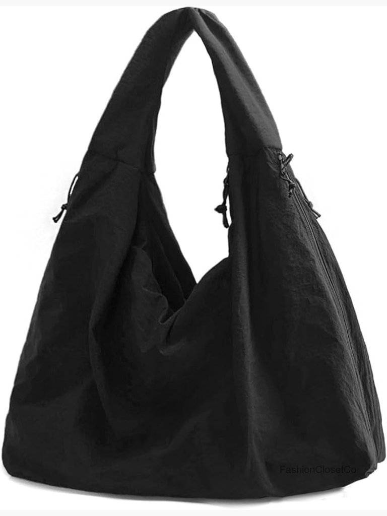 Large Nylon Hobo Bag Crescent Shoulder Vintage Tote Casual Shopper Handbag
